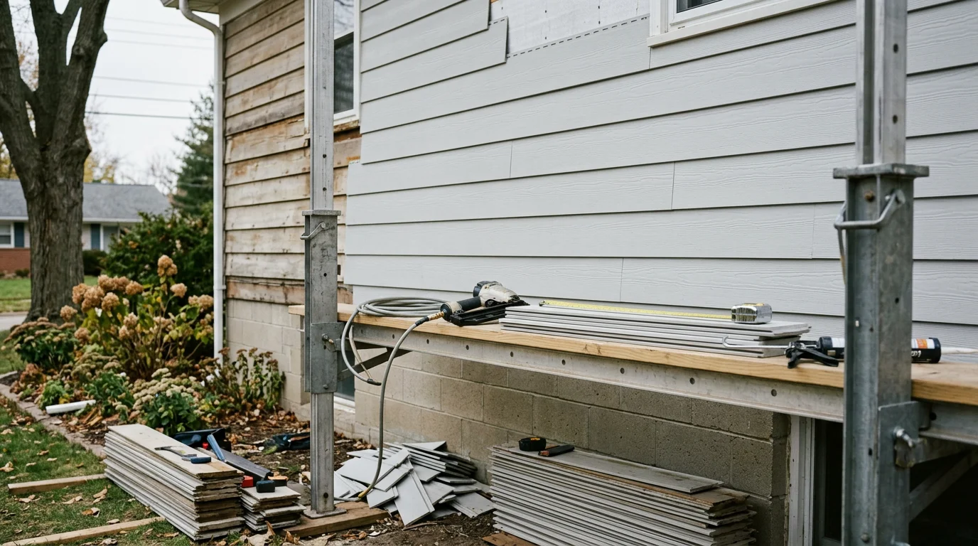 Freshly installed siding on a residential home in Genesee County, Michigan, showing clean lines, finished trim, and a complete exterior transformation. The installation covers the full front face of the house with no gaps or exposed edges.